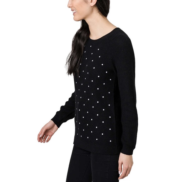 Elle Women's Crew Neck Sweater polka dot-Size L - Picture 3 of 6